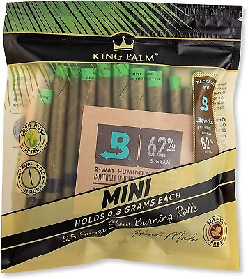 #ad King Palm Mini Size Natural Organic Prerolled Palm Leafs 25 Rolls