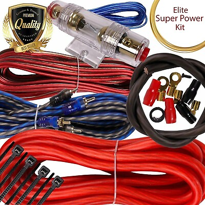 #ad Complete 1500W TO 2500W 8 Gauge Car Amplifier Installation Wiring Kit Amp 8 Ga