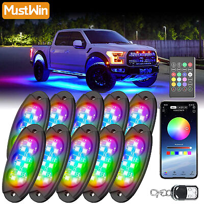 #ad #ad Mustwin LED Rock Lights Car Underglow RGB 10 Pods DreamColor Light Kit Dimmable