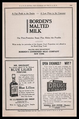 1912 Federal Sign System Chicago E. C. Drake Soda Drugs Electric Signs Print Ad