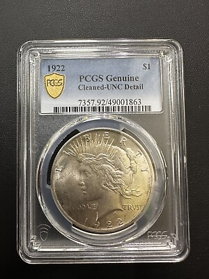 #ad 1922 peace dollar PCGS Certified Uncirculated Details