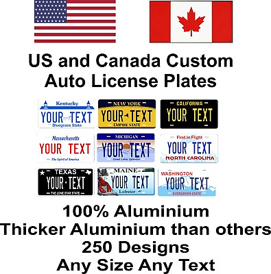 #ad #ad Any State Any Text 250 Designs License Plate Personalized Custom Auto Car