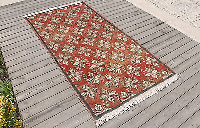 #ad Turkish Rug 39#x27;#x27;x71#x27;#x27; Vintage Light Muted Color Oushak Wool Carpet 100x182cm