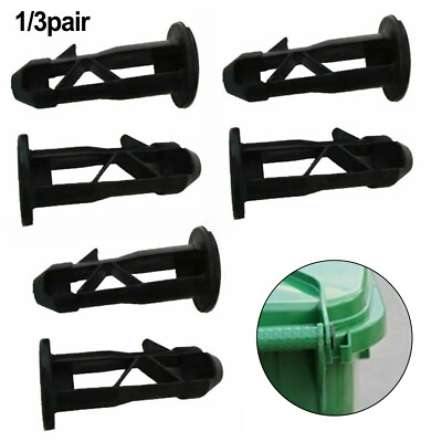 #ad 67mm X 31mm Black Plastic Wheelie Bin Lid Hinge Pins For 240L Household New