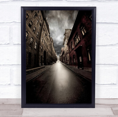 #ad Dead End Alley Street Facade Perspective Road Way Infinity Wall Art Print