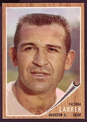 #ad 1962 TOPPS NORM LARKER CARD NO:23 CB18 NEAR MINT CONDITION