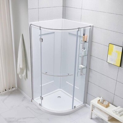 #ad Glacier Bay Glamour 36quot; x 36quot; Corner Drain Corner White Shower Base ONLY GBSH126