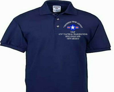 #ad 479TH TACTICAL TRAINING WING * HOLLOMAN AFB EMBROIDERED LIGHT WEIGHT POLO SHIRTS