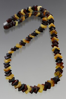 #ad Genuine BALTIC AMBER Multicolor Overlapping SNAKE Necklace 13.1g 190911 25
