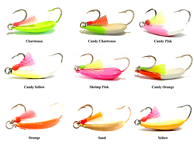 #ad 2PK Ringed Pompano Goofy Jigs Various Colors With Teaser 1 4 3 8 1 2 3 4 1oz
