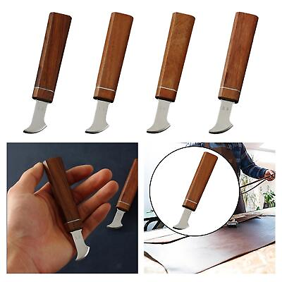 #ad Leather Edge Creaser Wood Handle Craft Stainless Steel Shallow Slot Edge Linear