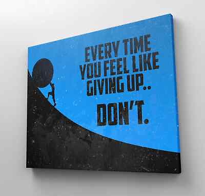 #ad Never Give Up Canvas Print Wall Art Office Decor Mountain Entrepreneur Keep Push