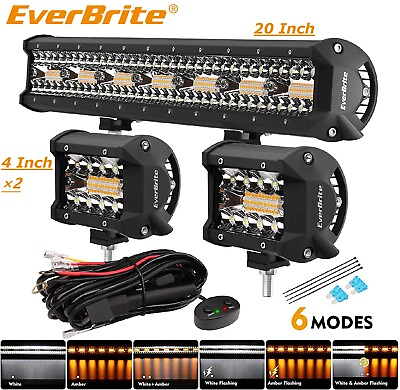 #ad #ad EverBrite 420W 20quot; Led Light Bar2PCS 60W 4quot; Led Pods 12V for Off Road Driving