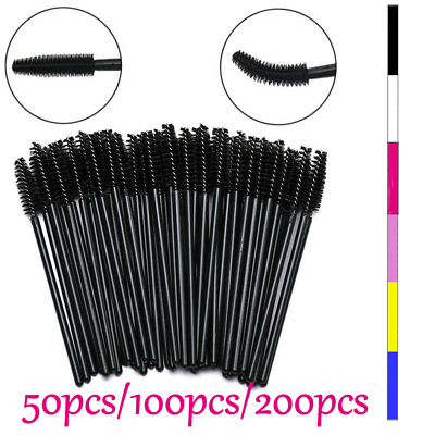 #ad Disposable Eyelash Brush Mascara Wands Applicator Makeup Eyebrow Brush Tip Tool