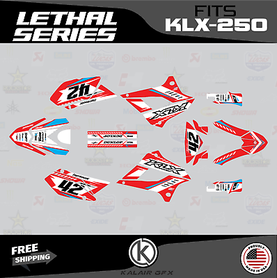 #ad Graphics Kit for Kawasaki KLX250 2008 2020 KLX 250 Lethal Series Red