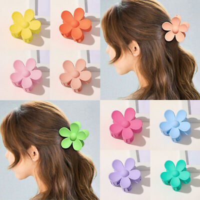 #ad Women Girls Big Flower Hair Claw Clamp Clip Grip Frosted Large Hairpin Headwear