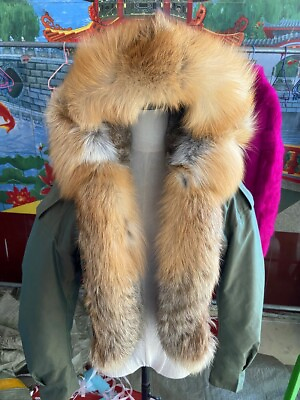 #ad Real Red Fox Fur Parka Coat Short For Women Thick Warm Jackets Winter