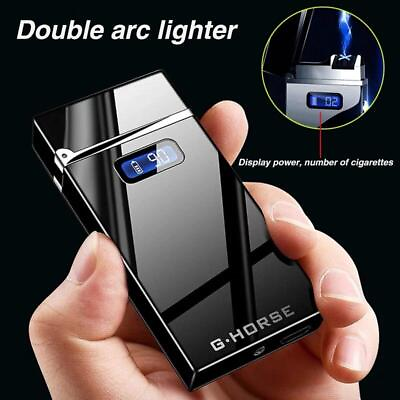 #ad Electric Lighter LED Power Display USB Charging Windproof Arc Plasma Gadgets