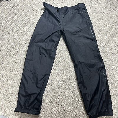 #ad REI Vintage Black Windbreaker Pants Mens XL Made in USA Drawstring Zipper