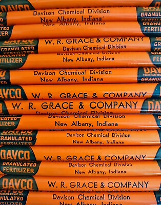 #ad Vintage Davco Fertilizer W R Grace Co New Albany IN One 1 Pencil NOS 1950#x27;s