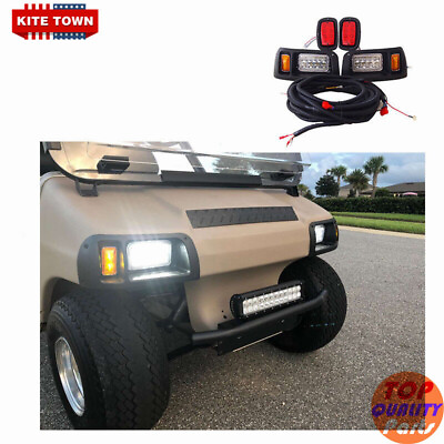 #ad LED Light Kit Adjustable Headlights Tail Light For Club Car DS 93 Gamp;E Golf