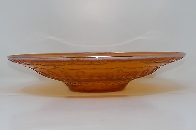 #ad Federal Amber Marigold Carnival Depression Glass Low Shallow 11quot; Console Bowl