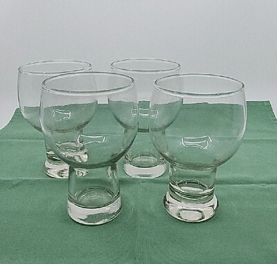 #ad Vintage Set 4 Federal Glass Home Entertainment Clear Beer Glasses 1970#x27;s 16oz.
