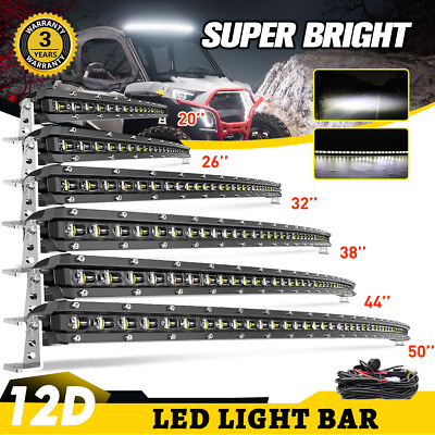 #ad 52 50 42 32 22inch Curved LED Light Bar Driving Offroad Truck SUV ATV 4WD Truck