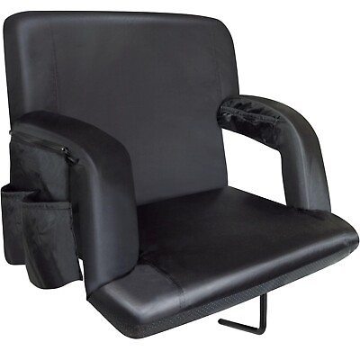 #ad Portable Stadium Seat Chair Extra Wide 25Inch Reclining Bleacher Seat w Padde...