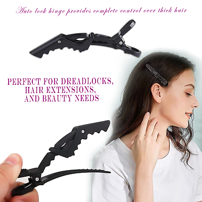 #ad 1pcs Crocodile Hair Clips Sectioning Parting Grip Styling Accessories Black