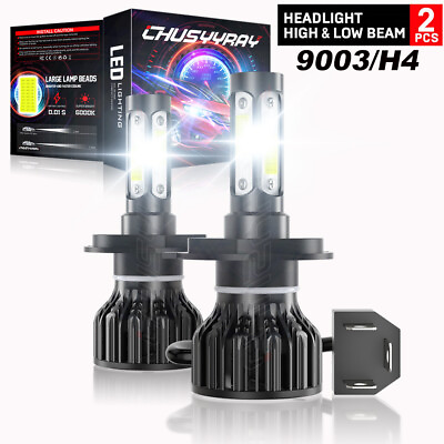 #ad 4 sides H4 9003 Super Bright White Kit LED Headlight Bulbs High Low Beam 6500K