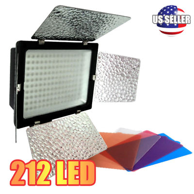 #ad Photography 212 LED Barndoor Photo Video Camera Light Kit 4Color