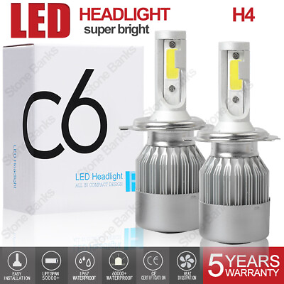 #ad COB H4 LED Headlight Kit Light Bulbs High Low Beam 6000K HB2 9003 1000W 200000LM