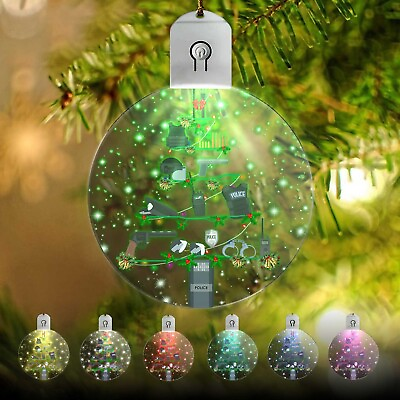 #ad #ad Police LED Ornament Christmas Tree Acrylic Decoration Gifts For Police Lovers