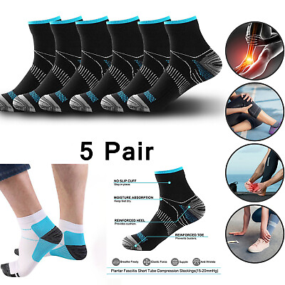 #ad Compression Socks Ankle Support Sleeves Brace Foot Pain Relief Plantar Fasciitis