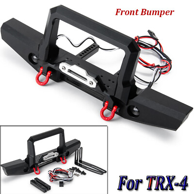 #ad CNC Front Bumper w Winch Light Mount For 1 10 RC Traxxas TRX 4 TRX4 Crawler Car