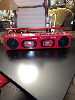 #ad Panasonic Double Radio Cassette Player Rx F11 Boom Box Retro Ghetto Blaster RED