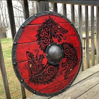 #ad #ad Medieval Eivor Valhalla Raven Viking Battle Shields Dragon Pattern Props Decor