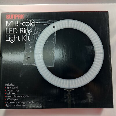 Sunpak LED 448 19quot; Bi Color Ring Light Kit Black OPENBOX