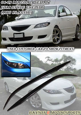 #ad Fits 04 09 Mazda 3 Sedan 4dr Eyelids Eyebrows ABS