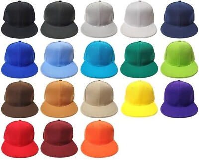 #ad Original Plain Fitted Caps Flat Bill Hats Hatco Solid Colors New Item