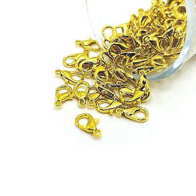 #ad 100 or 500 BULK pcs Gold Lobster Claw Clasp 7x12 mm US Seller GL038