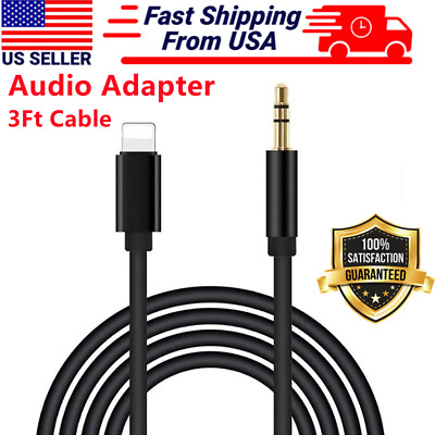 #ad For iPhone 7 8 X XR 11 12 13 Pro Max 8 Pin to 3.5mm AUX Audio Car Adapter Cord