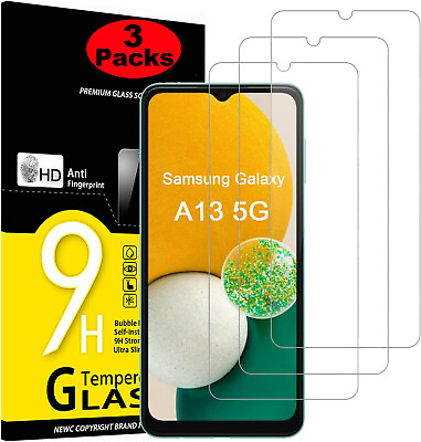 #ad 3X Pack For Samsung Galaxy A12 A13 5G HD Clear Tempered Glass Screen Protector