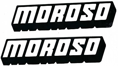 #ad Moroso Racing Decal Stickers Set of 2 Black White Vinyl 7 Inches Long Size