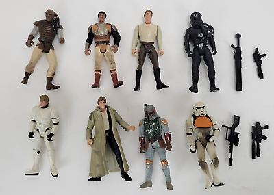 #ad Star Wars Vintage LFL 1990’s Action Figures Lot of 8 with 4 Accessories