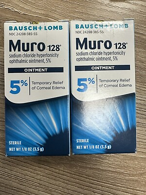 #ad 2 Pack Bausch amp; Lomb Muro 128 Ointment 5% 1 8 Oz Each Exp 2 2026