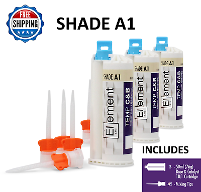 #ad 3 ELEMENT Temporary Crown and Bridge Material Cartridges Shades A1A2A3 or B1