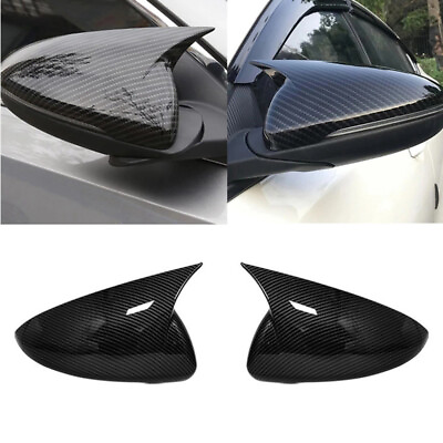 #ad 2PCS Carbon Fiber Horn Side Rearview Mirror Cover For KIA K3 Forte 2019 2022