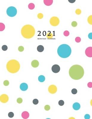 #ad 2021 Monthly Planner: 2021 Planner Monthly 85 x 11 Polka Dots NEW